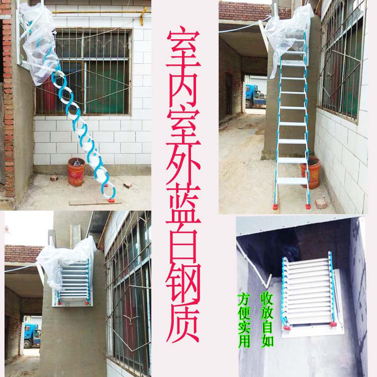 Лестница 佰佳阁楼伸缩楼梯室外自动伸缩楼梯复式升降自动伸拉收缩隐形壁挂