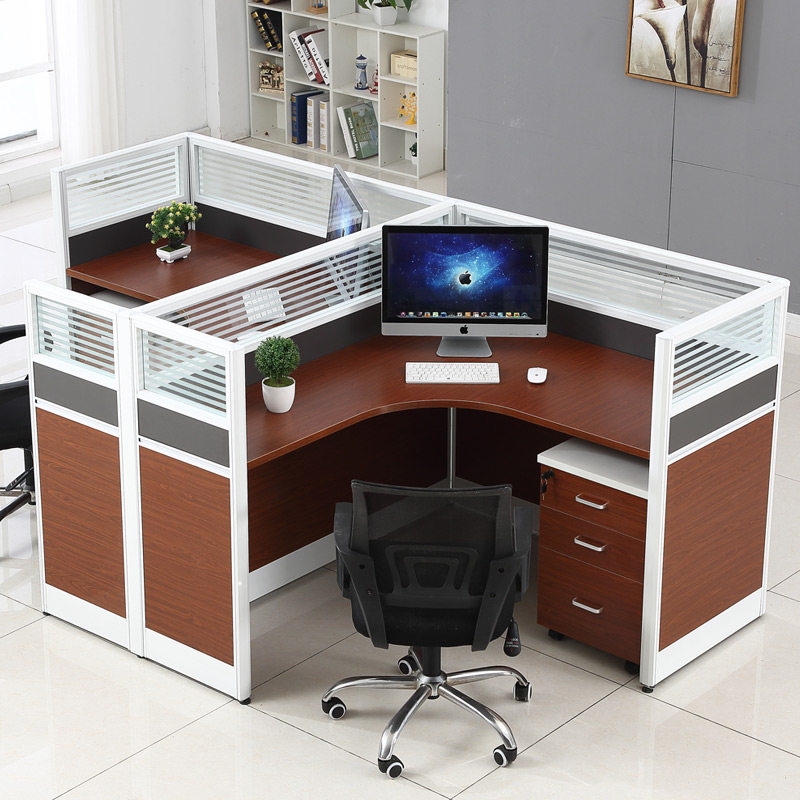 Company Staff Desk 2 4 6 People Working with Multi-person Screen Cassette Four Brief Computer Table And Chairs Combination-Taobao