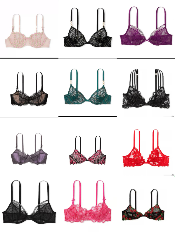 Victoria's Secret New Embroidered Floral Leaf Rhinestone Lace Ultra-Thin Unpadded Bra (Can Be Paired with Panties) Victoria's Secret New Embroidered Floral Leaf Rhinestone Lace Ultra-Thin Unpadded Bra (Can Be Paired with Panties)