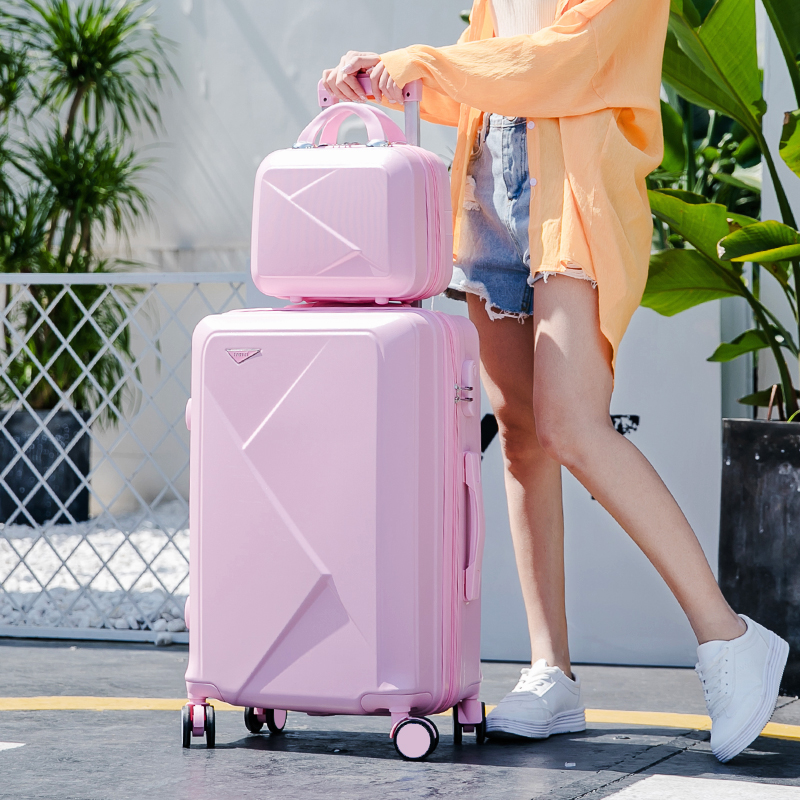 Suitcase Women Ins Nets Red Pull-Lever Boxes Universal Wheels Suitcase 24 26 Inch Student Cryptography Leather Case Tide