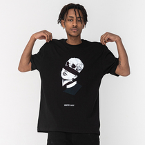 WHITE HOT Goth Face Graffiti Printing Casual Short Sleeve T - Shirt Version of the same style for men and women