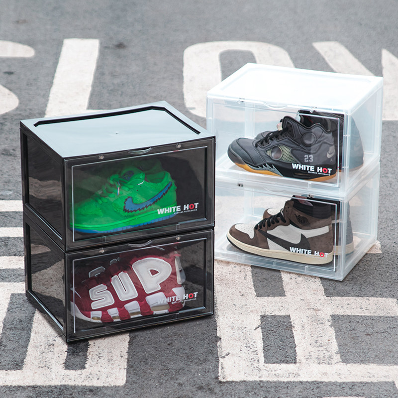Red ant shoe storage box shoe box AJ basketball shoes transparent magnet high state anti-oxidation acrylic dust-proof