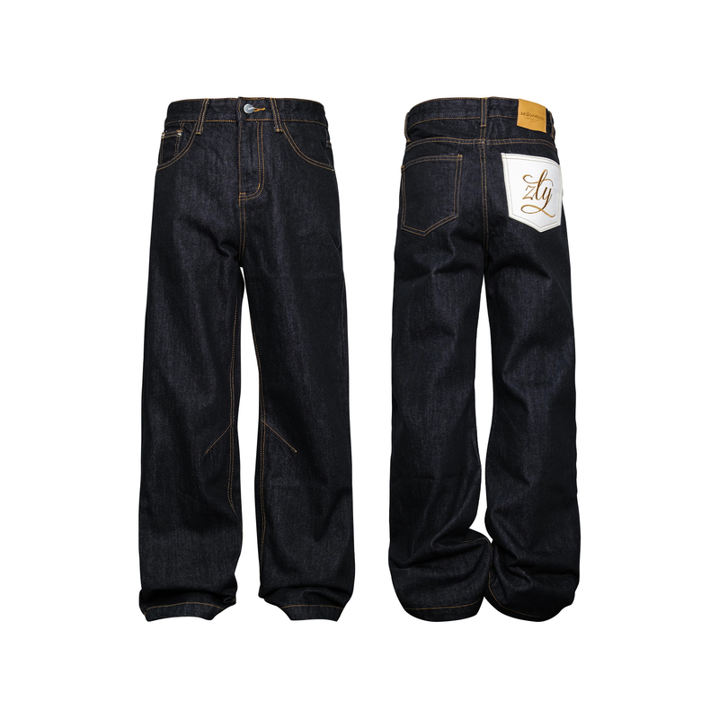 Down Minority American High Street 14.5 oz White Pocket Raw Denim Straight-Leg Red Line High-End Jeans