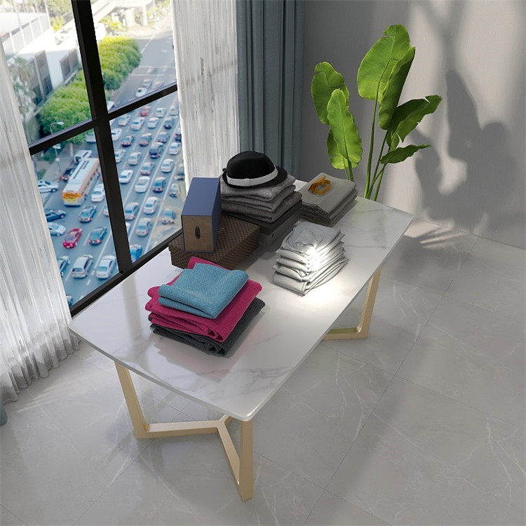 Clothing shop marble display table rectangular window table Nordic decoration iron art in the iron flow platform display