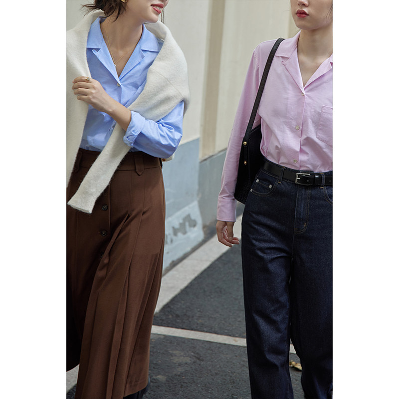 Beautiful emperor French style retro full cotton long sleeve shirt blouses women's summer new loose fashion slim fit shirt