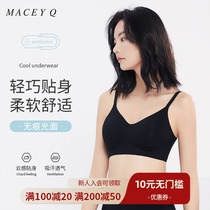 Unmarked underwear womens summer thin one-piece non-steel ring gathering chest small anti-sagging comfortable sleep bra