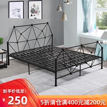 Thickened reinforcement wrought-iron beds 1 8 meters modern minimalist creative girls bedroom meter er chuang single iron 1 5
