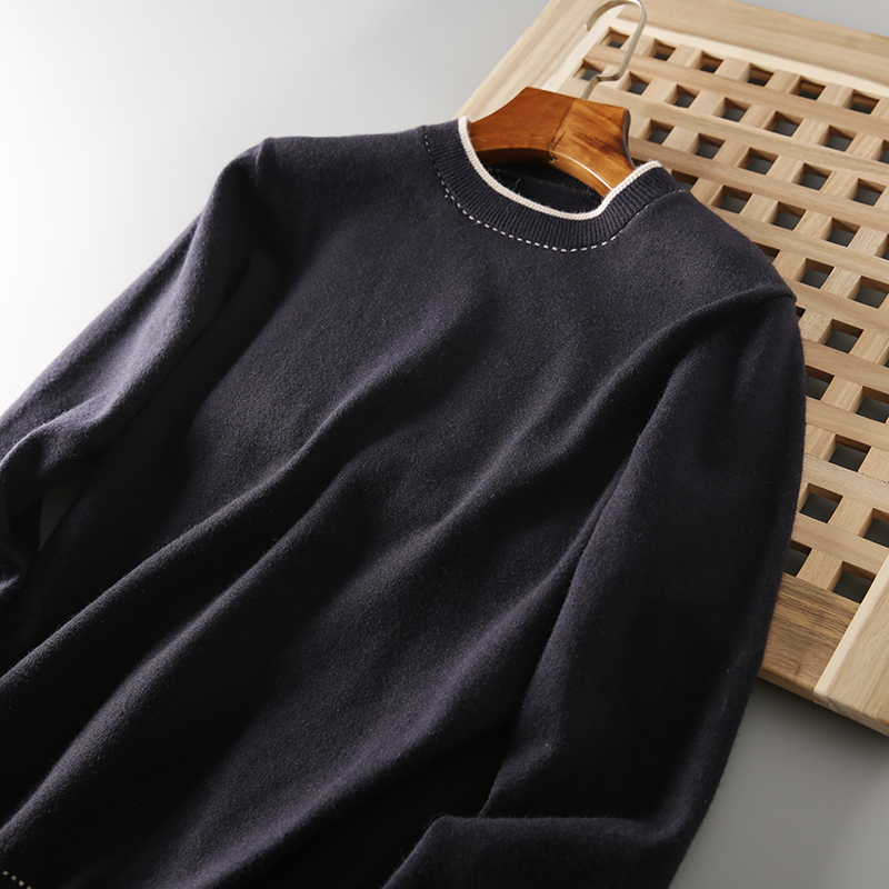 Brief-day series Wind foreign trade tailorings 19 autumn and winter men's fashion retro casual round collar needlework sweaty sweater