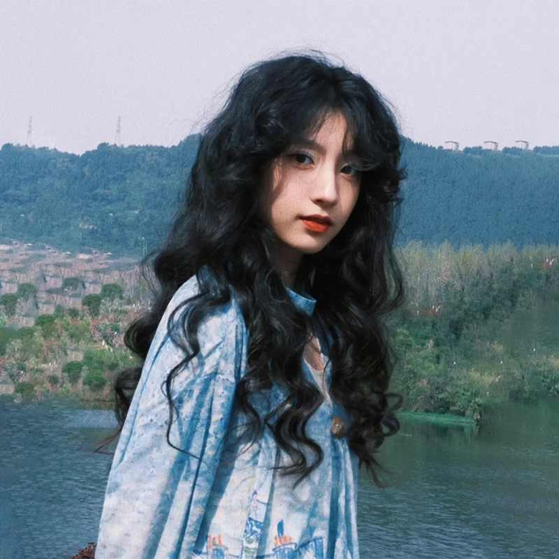 Wig for Women, Long Hair, Medium Length, Hong Kong Style, Black Wool Curls, Bangs, Latin American Curls, Retro Instant Noodle Curls, Full Head Wig