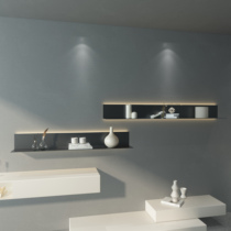 Light-emitting laminate shelf wall hanging with lamp word partition ins wind minimalist bookshelf wall storage rack display rack