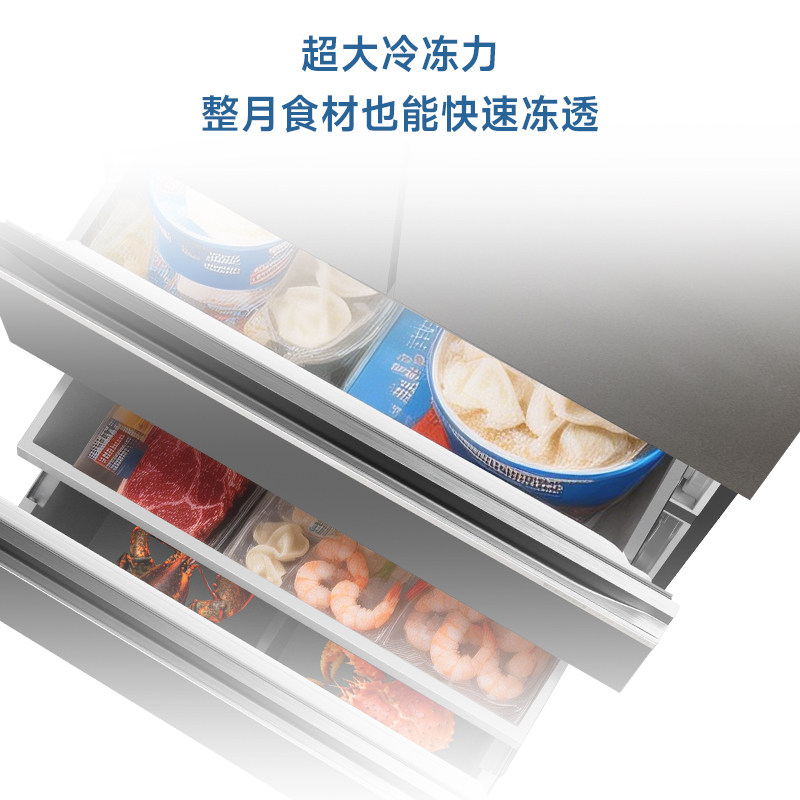 容声BCD-505N30FZGBK+晶砂灰质净系列平嵌法式门冰箱-1