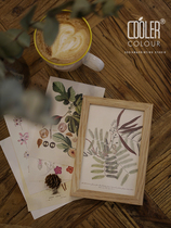 Retro Floral Plant Illustrator Postcard Decorative Card Suit Swing for props