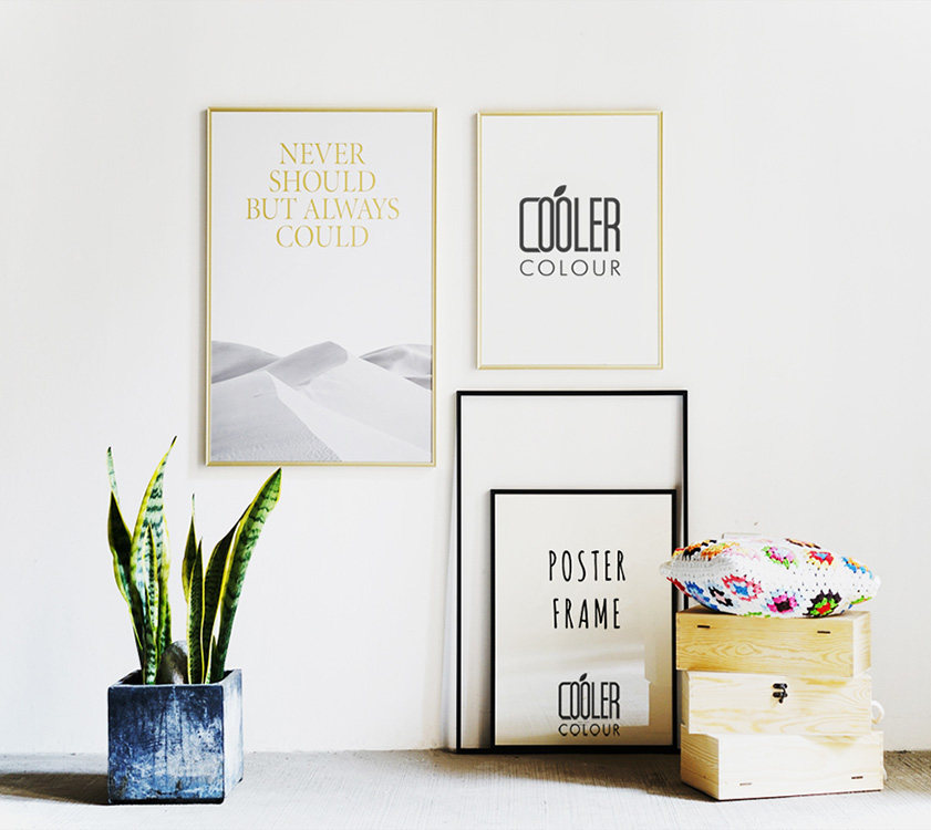 CoolerColour aluminum frame photo frame ultra-thin and ultra-narrow easy to mount Nordic style gold black thin frame