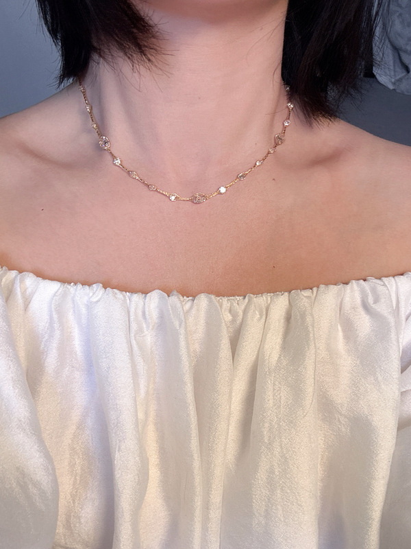 Imported Genuine 18K Gold Italian Mesh Necklace for Women, Handmade Woven Necklace, Niche Clavicle Chain, Not Silver, Not Gold-Plated