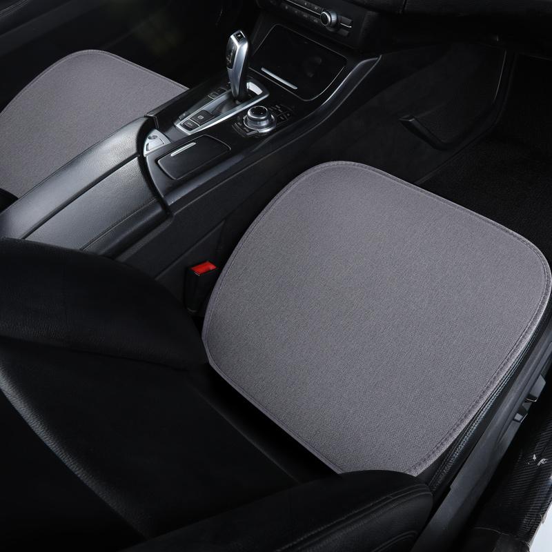 Linen car seat cushion four seasons universal three-piece set single piece seat cushion single fart cushion rear anti-skid car mat summer