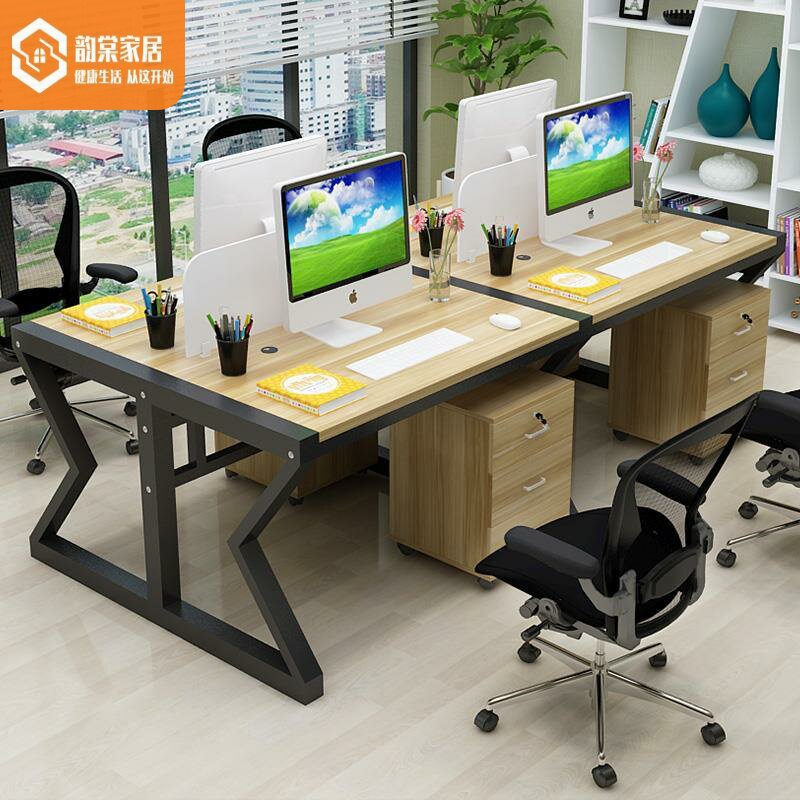 Staff desk home desktop employee computer desk chair combination multi-person work desk screen 2 46 station