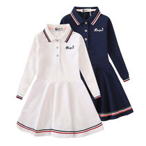 Golf Childrens clothing long sleeve polo dress new girls spring and autumn dresses Childrens tennis baseball sports long dress