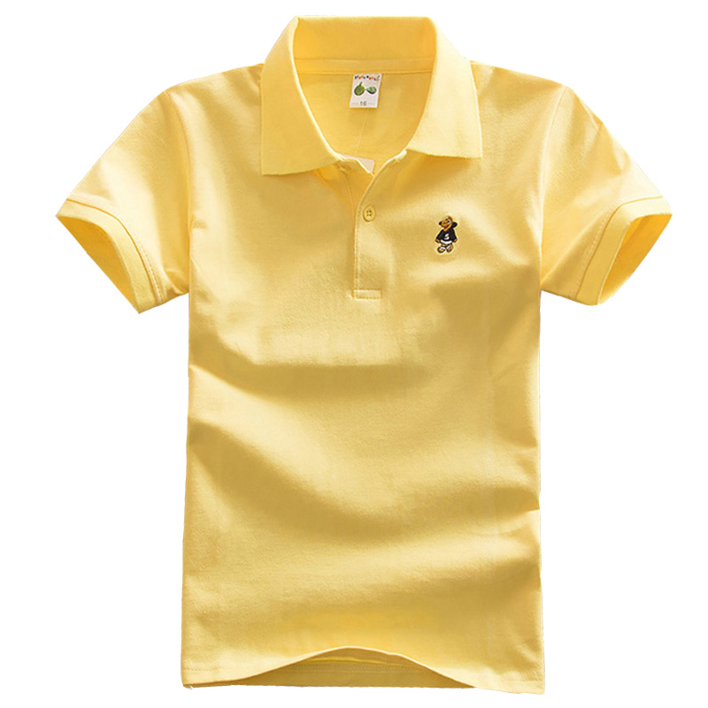 Mùa hè thanh niên quần áo bóng golf phù hợp với bé trai áo thun cotton trẻ em golf trẻ em áo polo ngắn tay - Thể thao sau bộ thể thao nam mùa đông