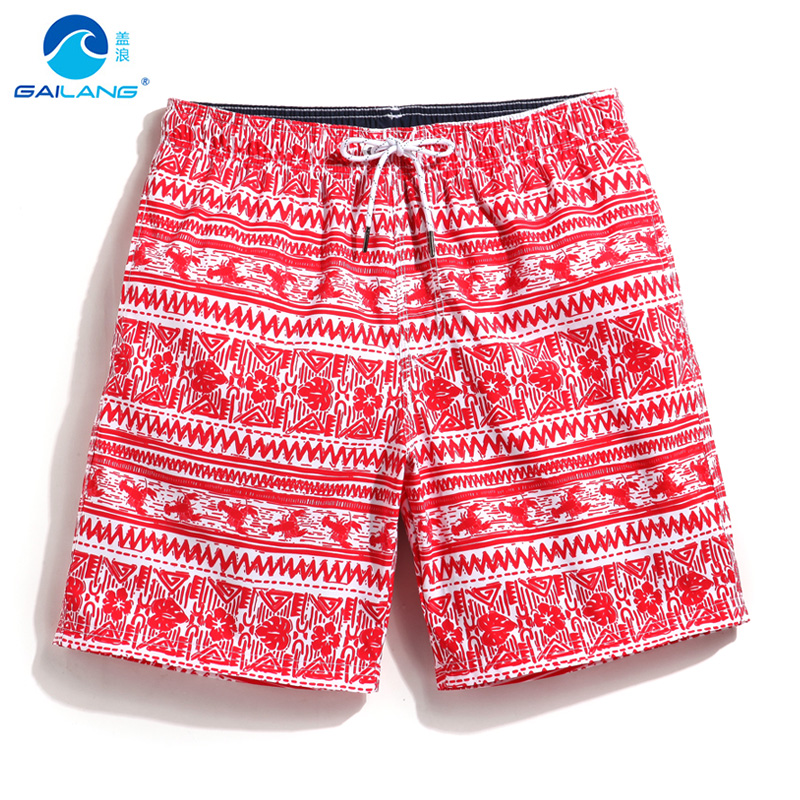 Gina Beach Pants Men's Speed Dry Big Code Easy Beach Holiday Scenery Printed Swim Shorts Spa with inner lining-Taobao