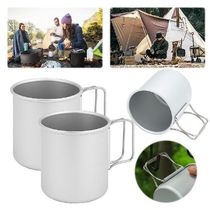 2Pcs 300ml Camping Cup Portable Coffee Mug with Foldable