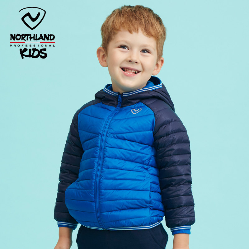 NORTHLAND 诺诗兰 小童轻薄连帽羽绒服 双重优惠折后¥149包邮 男、女童90-120码3色可选 京东¥239 冲锋衣同价