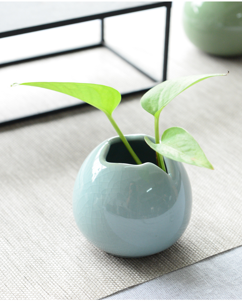 Modern creative little sitting room adornment flowers fresh celadon vase household furnishing articles grass cooper hydroponic flowers in the container