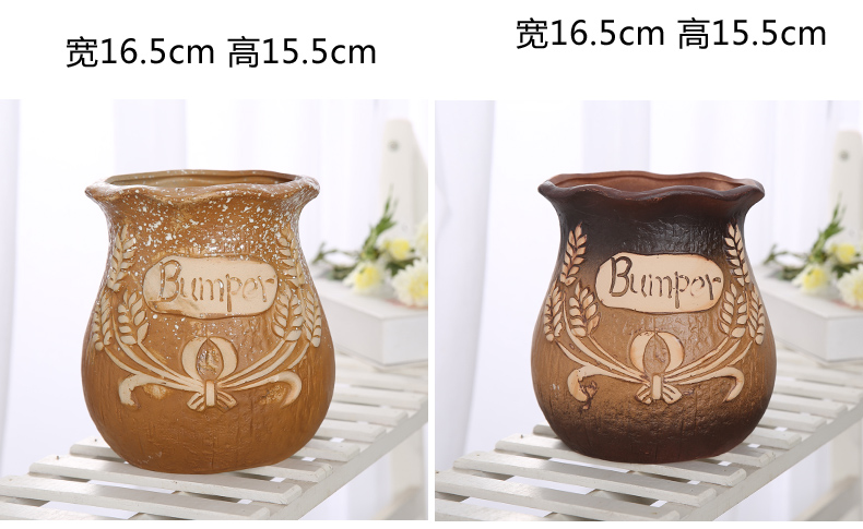 European ceramic flower pot coarse pottery breathable large caliber high model of the old running the fleshy green plant flower vase asparagus rich tree