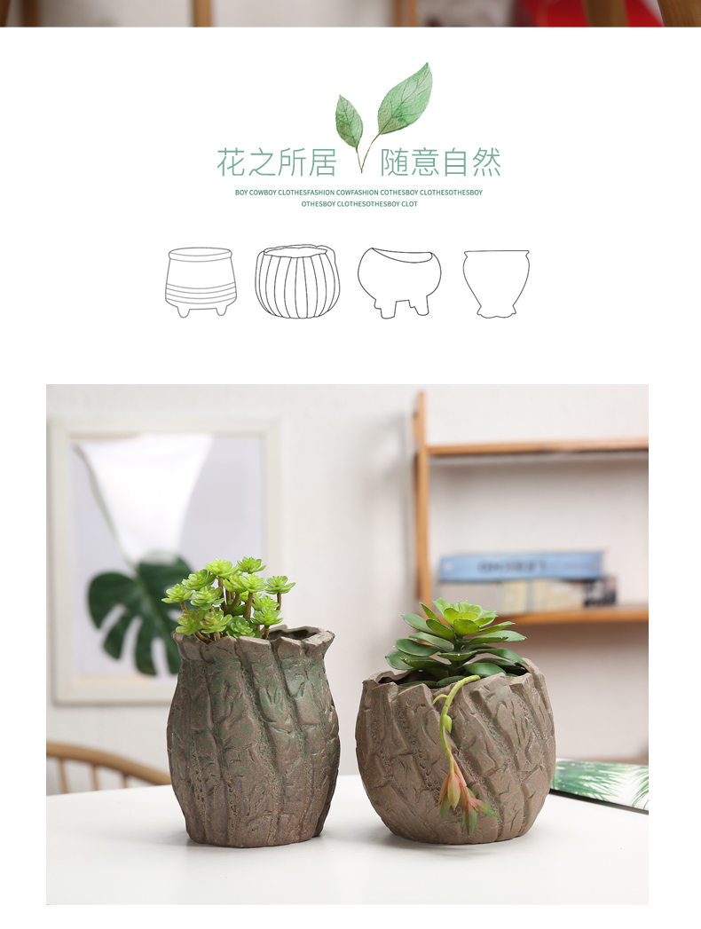 Fleshy green plant ceramic flower pot flower of bracketplant of the orchids is mage old high permeability model of big diameter coarse pottery flowerpot