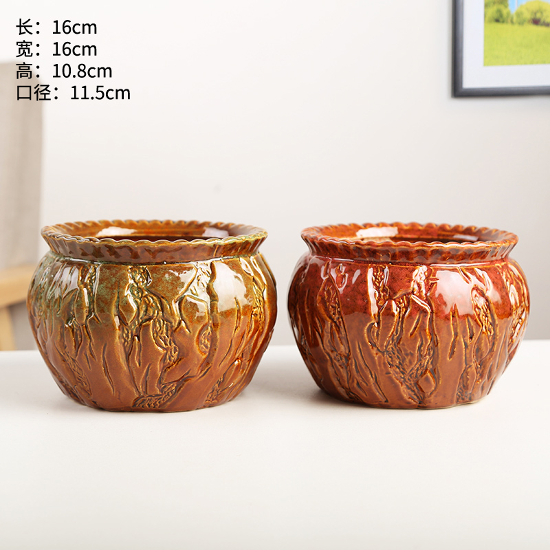 Breathable creative household green plant money plant orchid coarse ceramic flower pot European - style fleshy basin of the old running the super - large special move