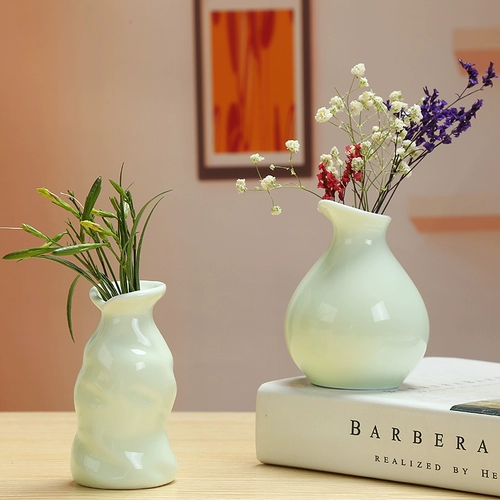 Керамическая целадона ваза в европейской стиле лилия свежая гидропонная медная монета сушеные цветочные цветочные цветочные межбоки