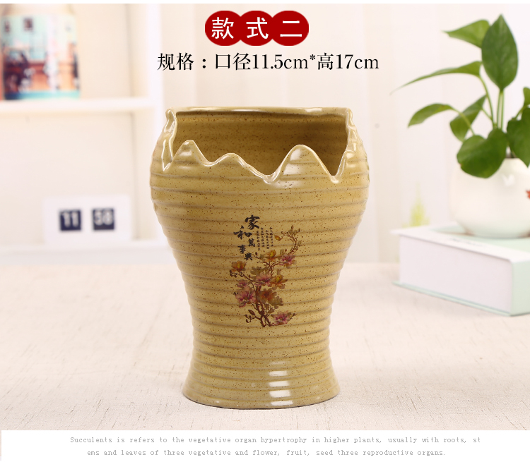 Cá tính, đơn giản, chậu hoa nhiều thịt, chậu cây xanh, phần cao, đống cũ lớn, chậu hoa gốm, bình hoa khô - Vase / Bồn hoa & Kệ chum sành trồng cây
