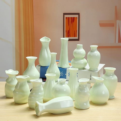 Керамическая целадона ваза в европейской стиле лилия свежая гидропонная медная монета сушеные цветочные цветочные цветочные межбоки