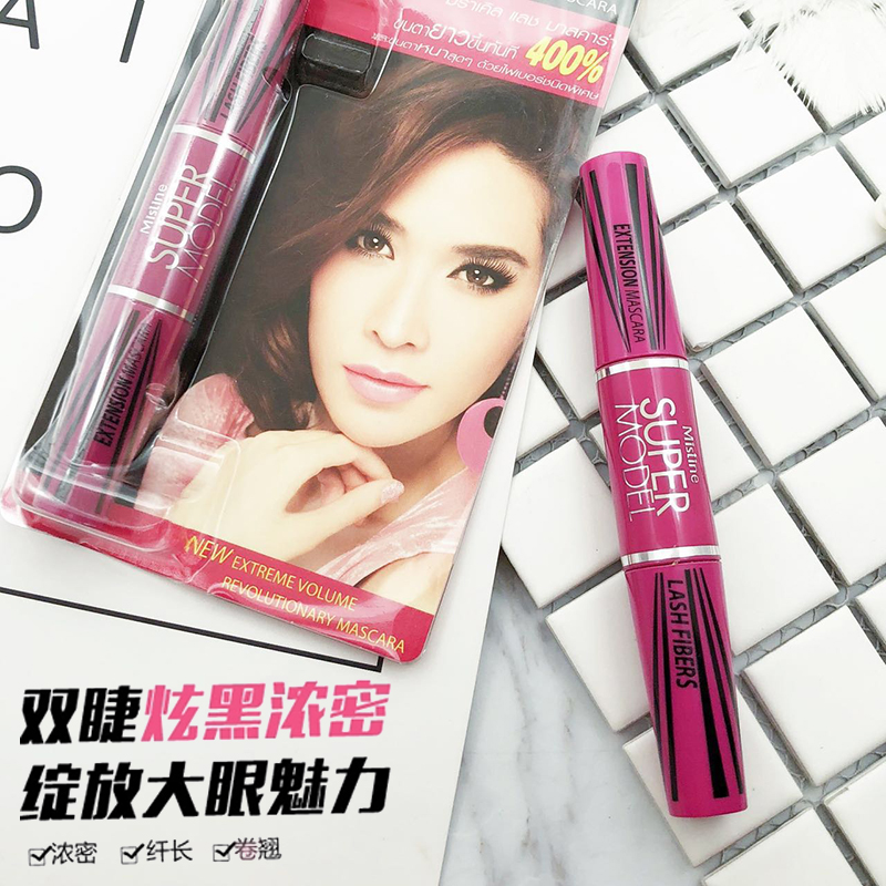 泰国正品Mistine4D双头睫毛膏 红管纤长持久卷翘自然彩妆防水进口