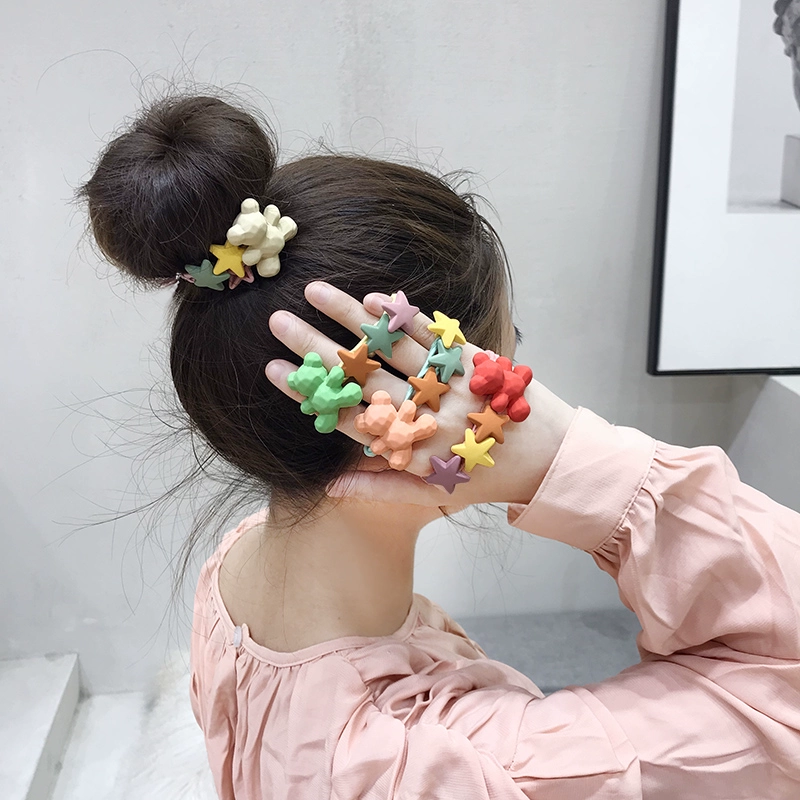 Dây buộc tóc hình ngôi sao năm cánh dễ thương Cô gái hàn quốc buộc tóc đuôi ngựa phụ kiện tóc trong mạng dây cao su màu đỏ rừng vòng tóc - Phụ kiện tóc