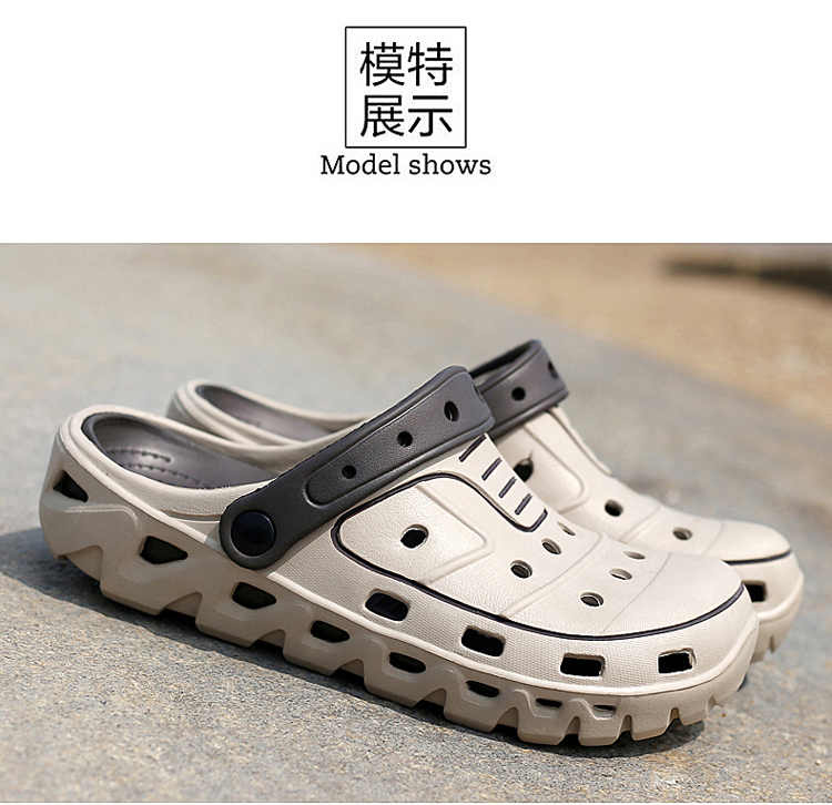 Le 睦 mới lỗ dép đi biển nam chống trượt thoáng khí rỗng hai mang dép thông thường và dép xu hướng giày nam dép quai hậu