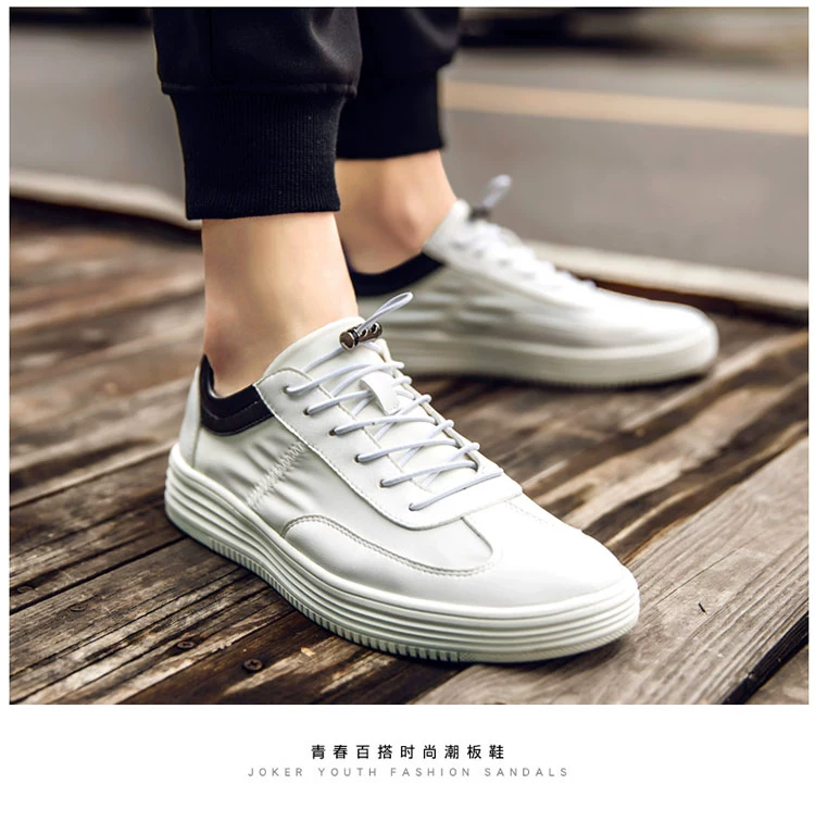 Mùa hè mới 2019 thấp giúp giày đế bằng trắng đa năng phiên bản nam Hàn Quốc theo xu hướng giày thể thao thoáng khí nam - Giày thấp