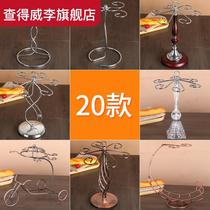2 4 6 inverted red wine glass cup holder personalized living room creative ornaments gold-plated metal wood rack