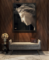 American light luxury solid wood fabric shoe changing stool home door armrest low stool bed end stool creative fashion sofa stool