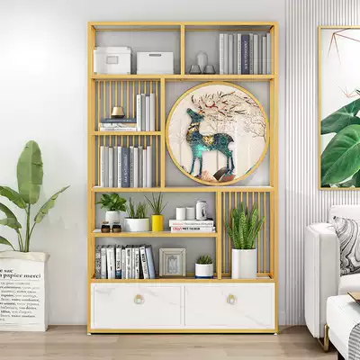 Bookshelf shelf Entrance with painting bookcase Living room simple storage Modern Nordic floor-to-ceiling punch-free art partition