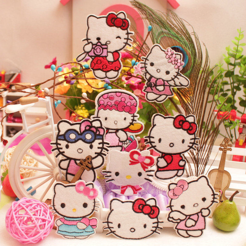 kt cat cartoon fashion children's baby clothes patch stickers T-shirt pants down jacket decoration HelloKity cloth stickers
