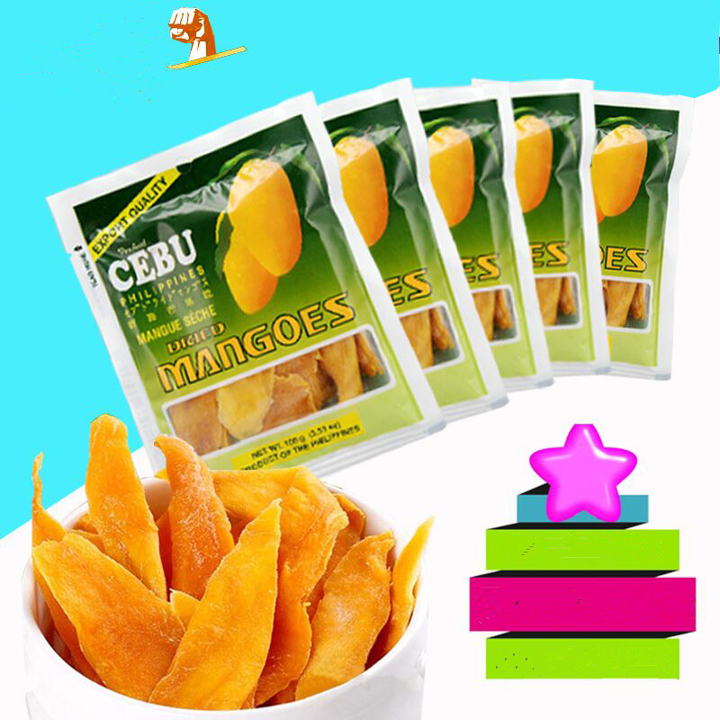 Filipino imports Cebu Mango Dry 500g Fruit Candied Fruit Candied Fruits Casual Snacks 100gX5 Package Cebu