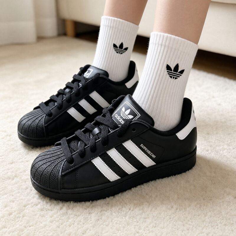 Adidas Adidas Shell Toe Clover Classic Black Sports Casual Sneakers for Men and Women, Same Style Jh9977