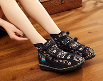 Embroidered Boots Children 2017 New ethnic wind Inner heightening Spring and Autumn Square Dance Old Beijing Buboots Short Boot Single Boots Woman
