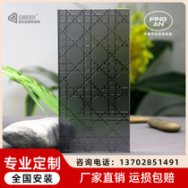 Enamel colored crystal art tempered glass entrance bathroom dry and wet separation partition screen carved glass customization