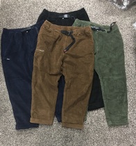 Spot Japanese BEAMS PLUS with Little Man Running Winter Pinch Corduroy Loose Taped ankle-length pants