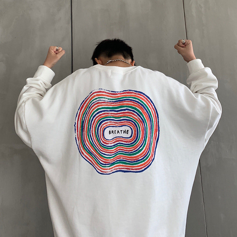 Sweater Men Hip Hop Loose oversize Jacket Long Sleeve ins Hong Kong Style Autumn Clothes Top Korean Fashion Couple