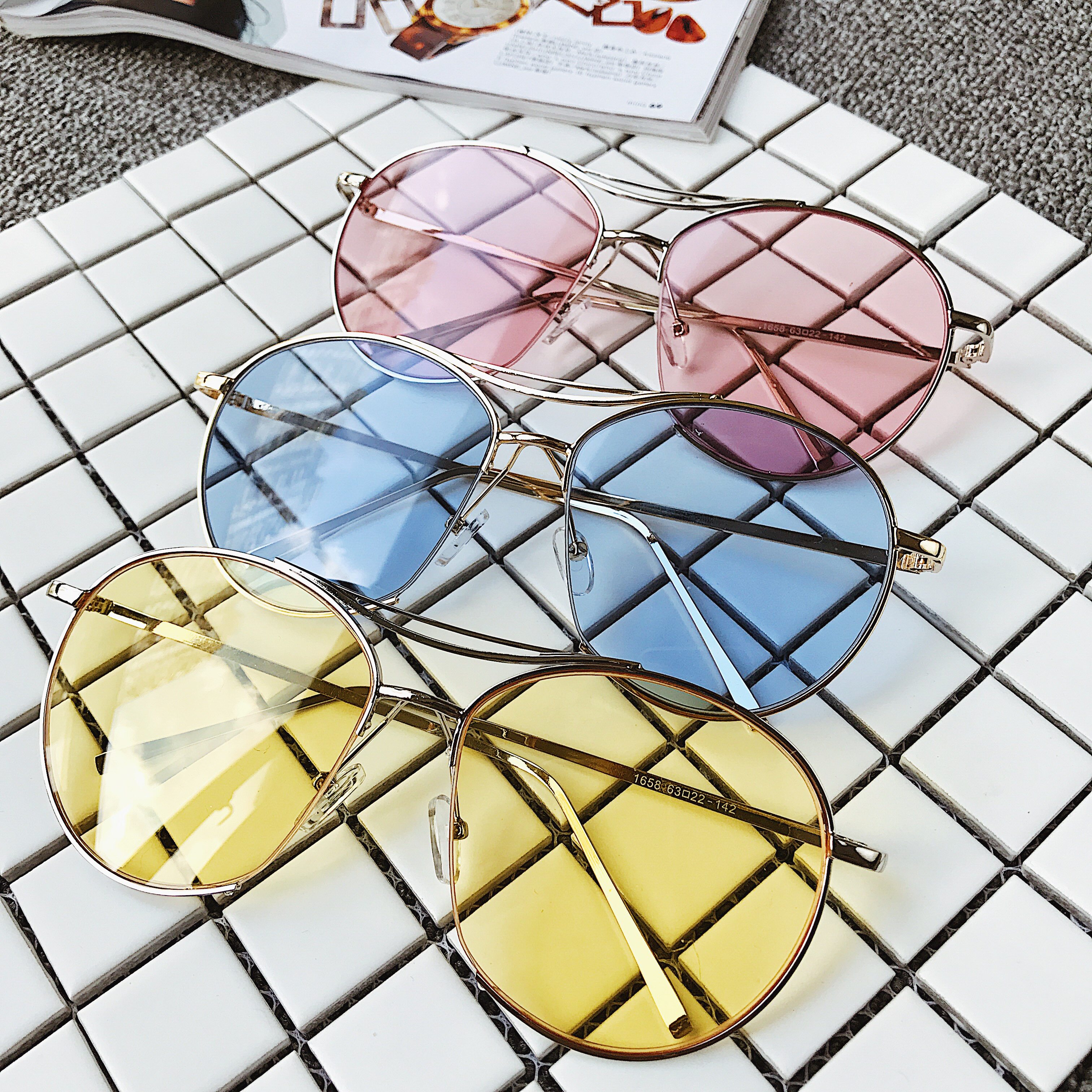 Korean Polarized Sunglasses Multi-color Driving Sunglasses Couple Sunglasses Color Sunglasses Metal Frame