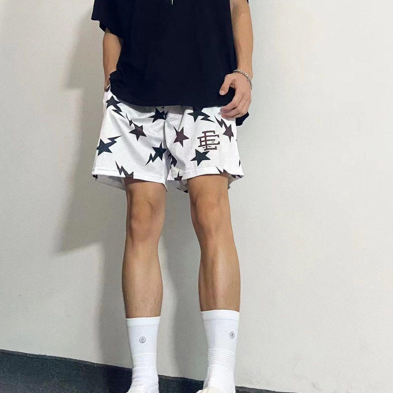 Summer American-Style Star Shorts for Boys, Basketball Shorts for Teenagers, Running Training Shorts, Knee-Length Quick-Dry Shorts, Fitness Shorts