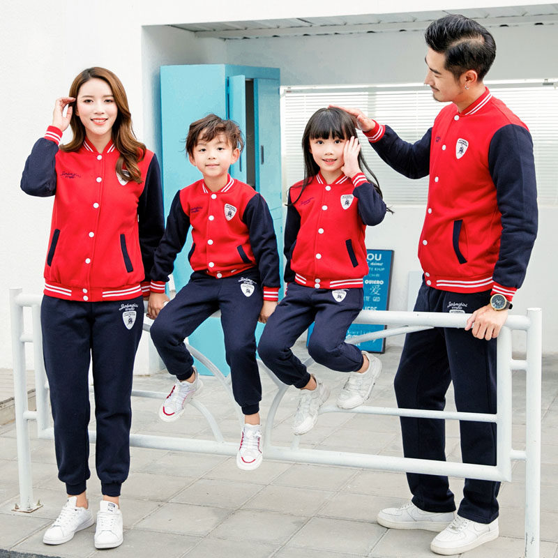 Pro-child clothing 2022 new Chaochun autumn and autumn clothing All home dress mother and daughter A family of three-four-mouth spring clothing suit