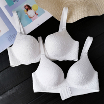 White lace bra no steel ring one-piece seamless underwear women summer sexy gather bra thick and thin bra